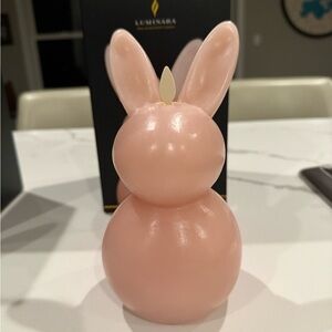 Luminara Flameless Flickering  Bunny Candle in Dusty Rose